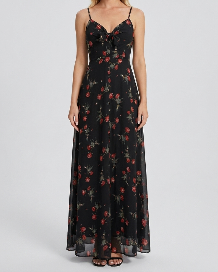 Grasse - Robe longue florale d'été