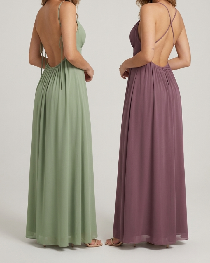 Aix - Robe Longue dos nu grande taille avec Bretelles