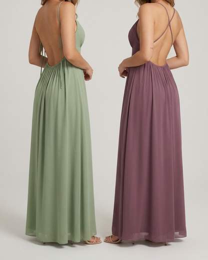 Aix - Robe Longue dos nu grande taille avec Bretelles