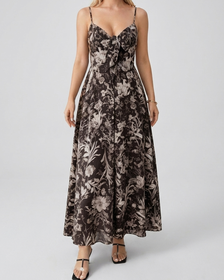 Grasse - Robe longue florale d'été