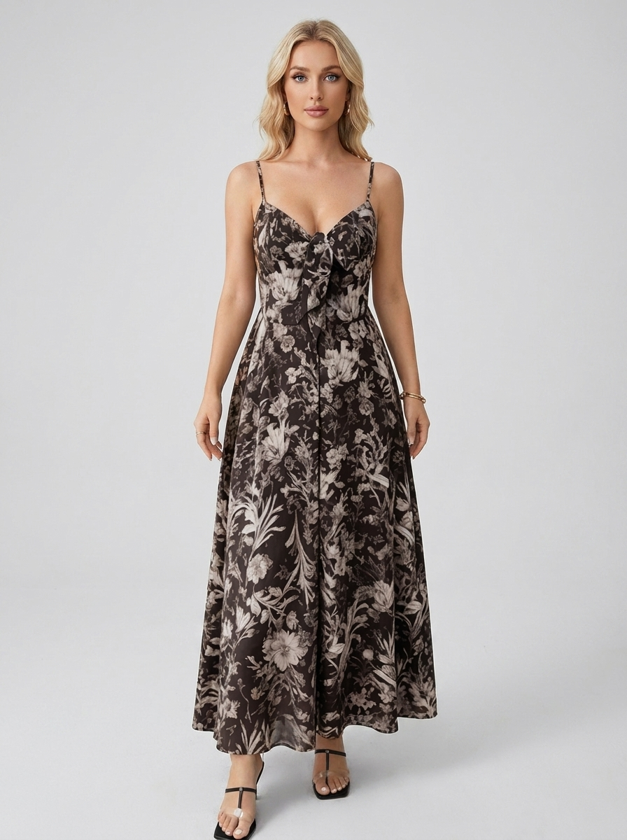 Grasse - Robe longue florale d'été