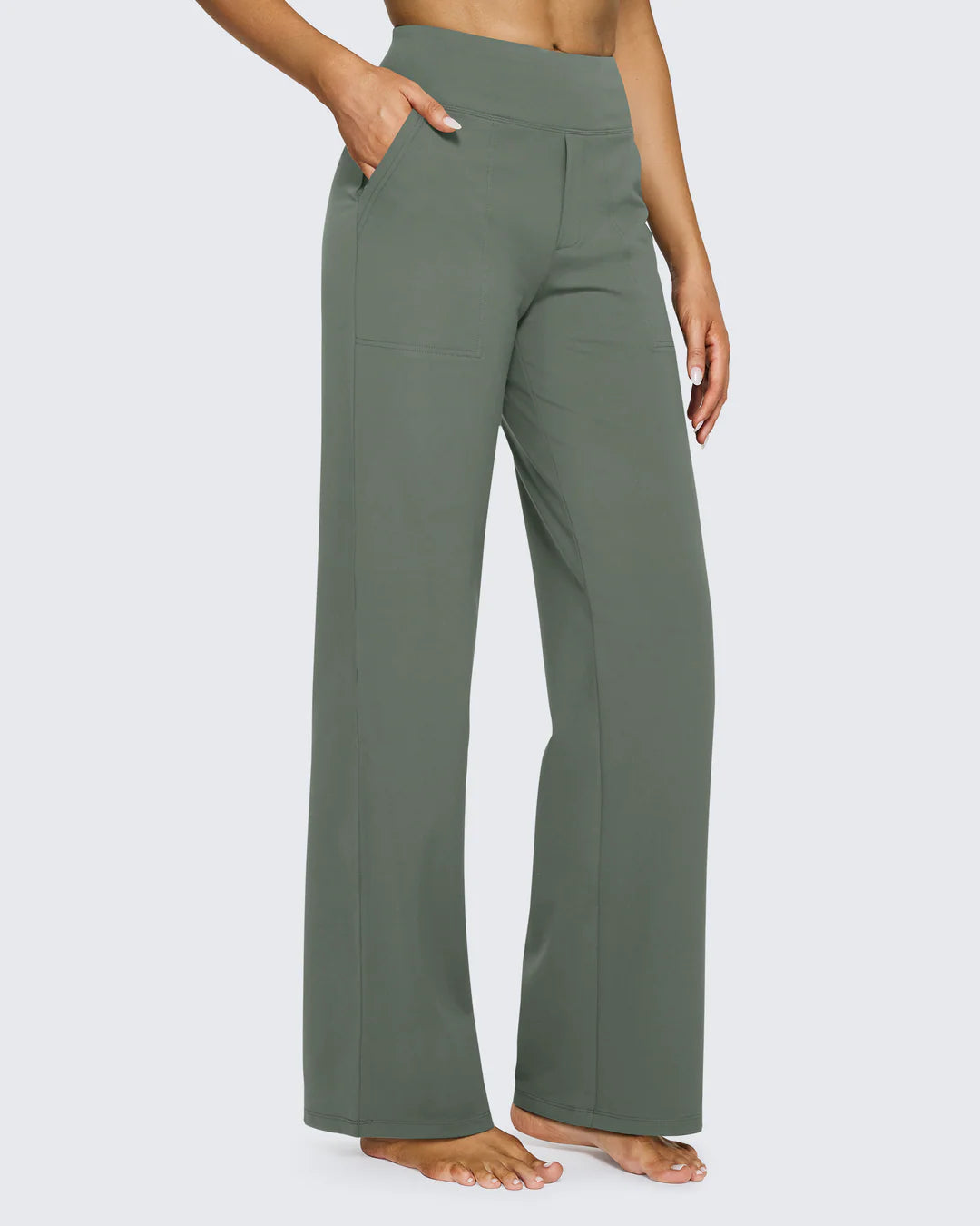 Pantalon Taille Haute Jambe Large