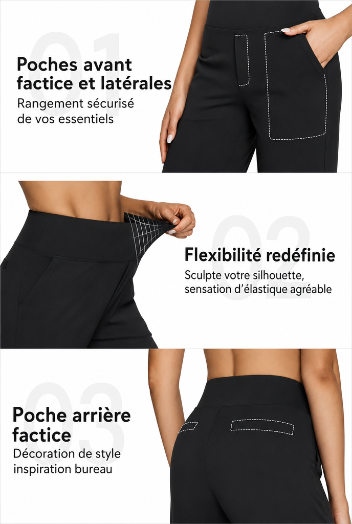 Pantalon Taille Haute Jambe Large