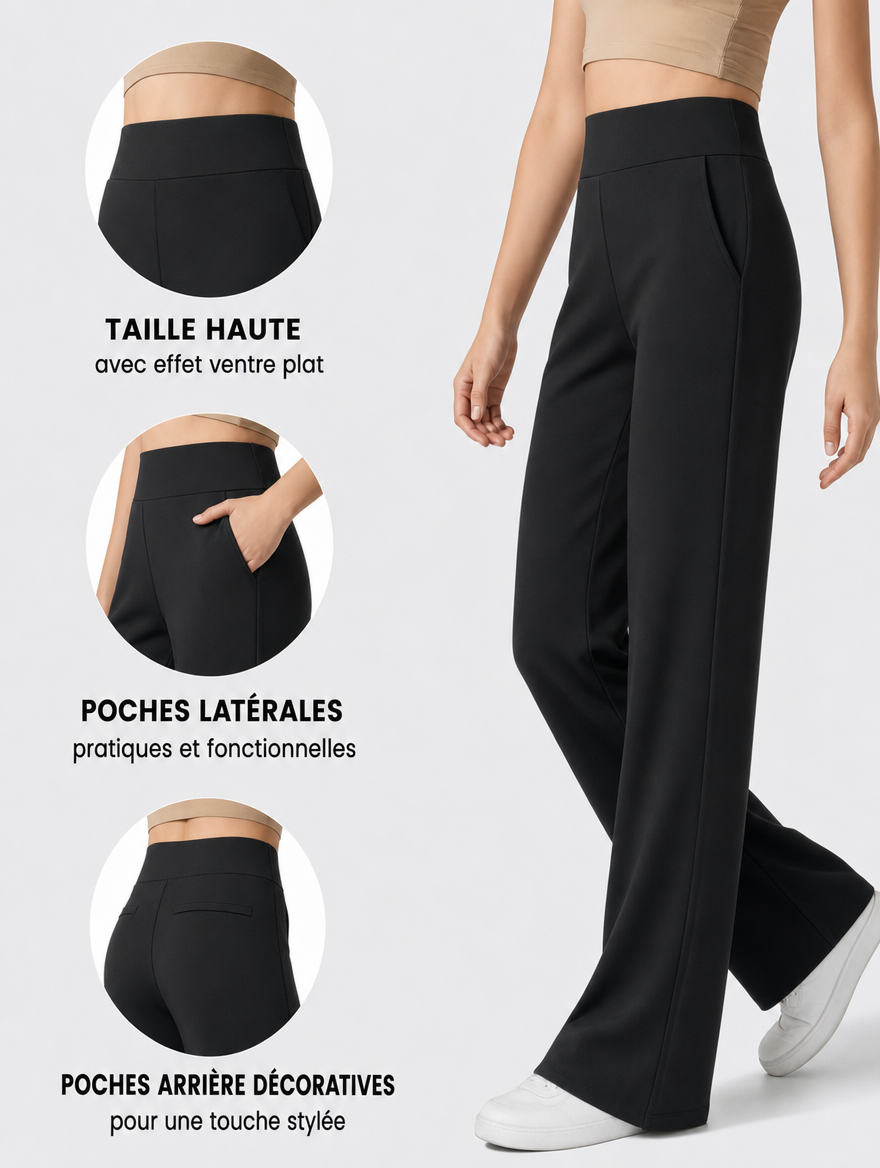 Pantalon Taille Haute Jambe Large
