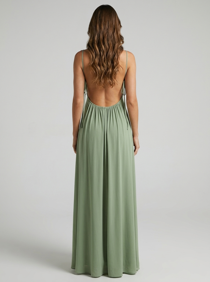 Aix - Robe Longue dos nu grande taille avec Bretelles