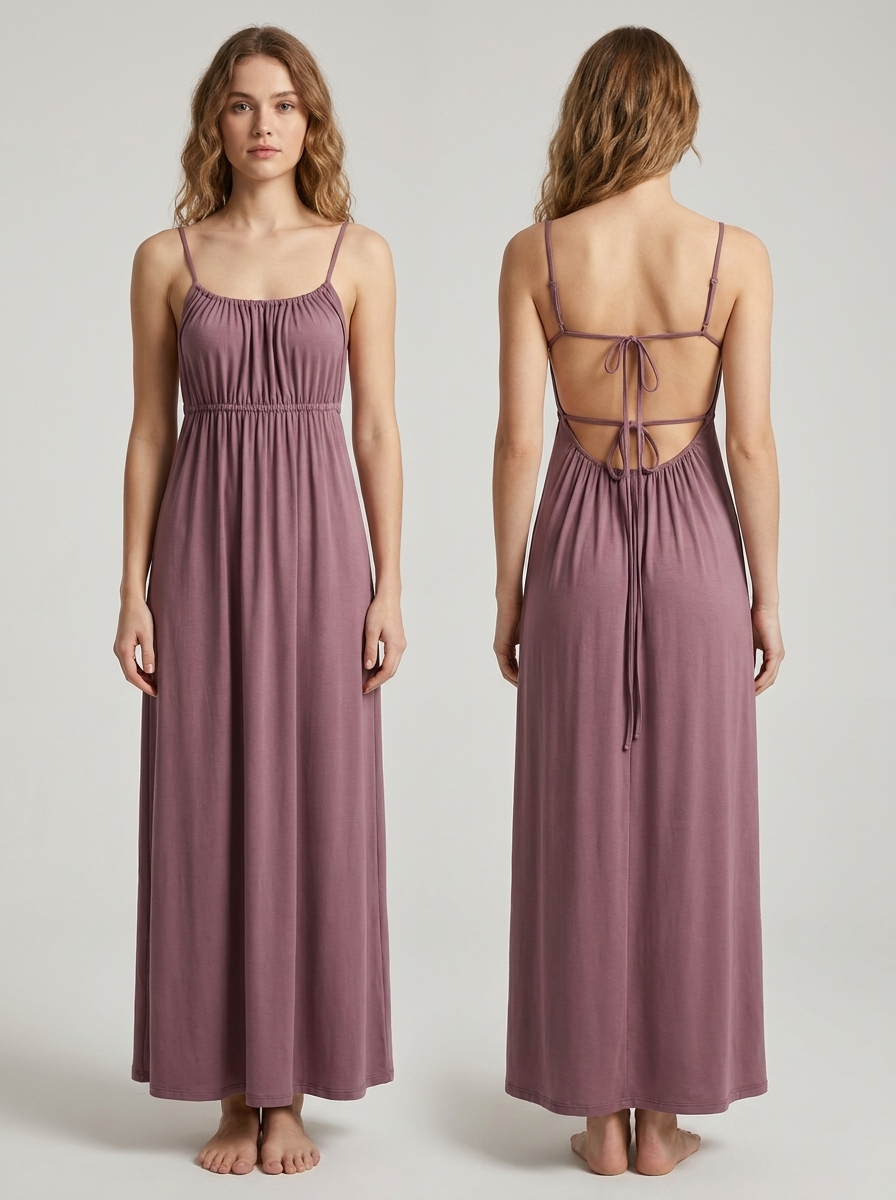 Aix - Robe Longue dos nu grande taille avec Bretelles