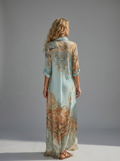 Collioure -  Robe longue chemise en mousseline