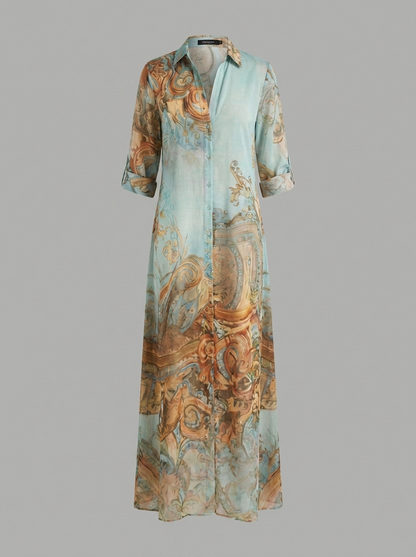 Collioure -  Robe longue chemise en mousseline