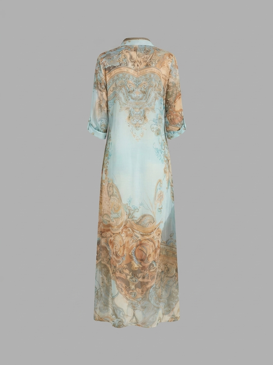 Collioure -  Robe longue chemise en mousseline
