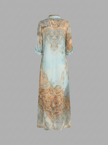 Collioure -  Robe longue chemise en mousseline
