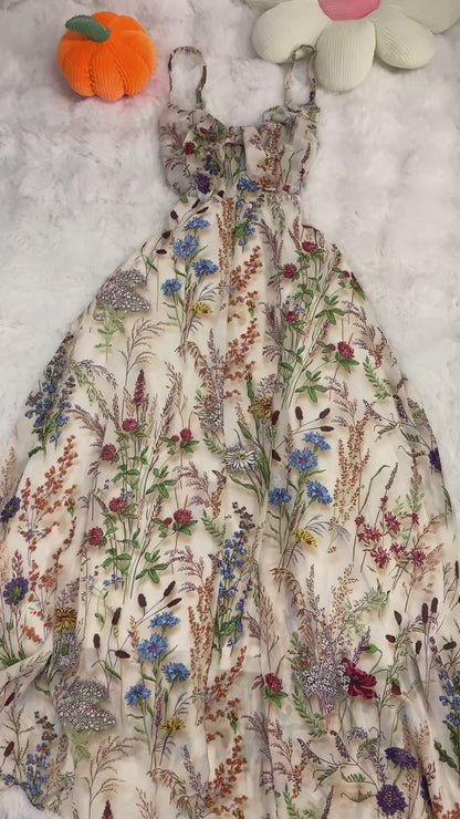 Grasse - Robe longue florale d'été